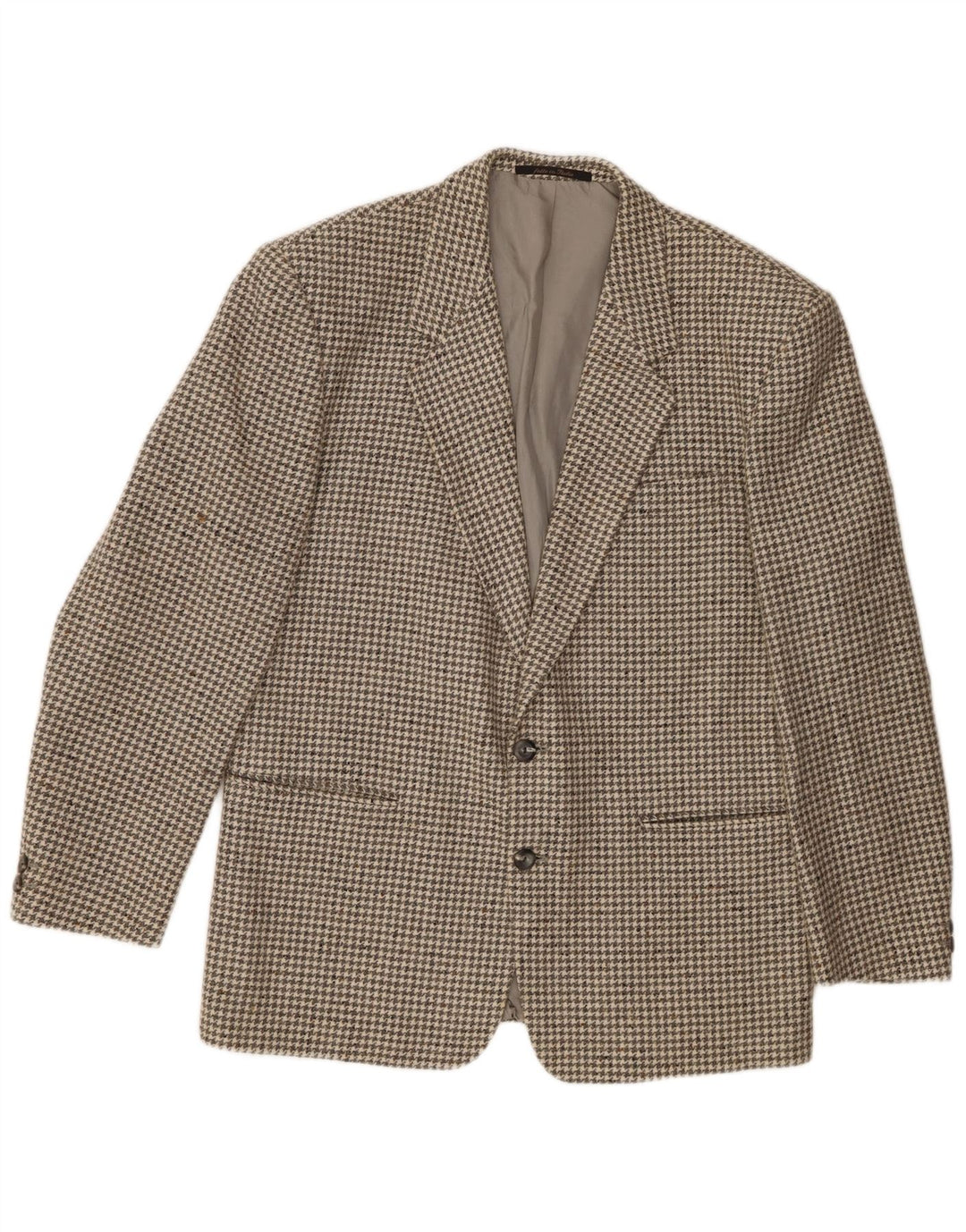 Division Vogue Mens 2 Button Blazer Jacket UK 38 Medium Grey Houndstooth