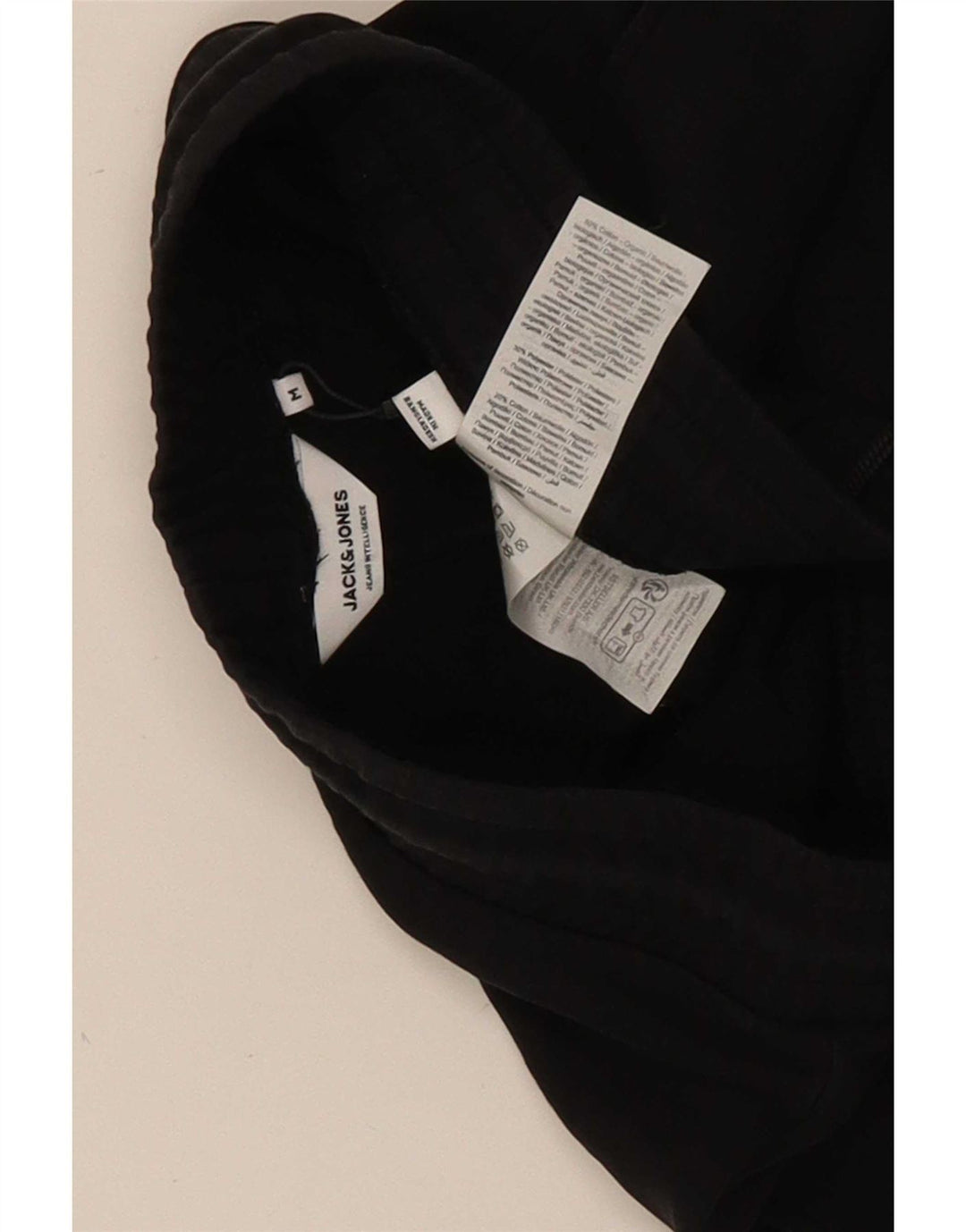 Jack & Jones Mens Graphic Tracksuit Trousers Joggers Medium Black Cotton