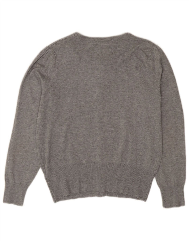 Marks & Spencer Dame Cardigan Sweater UK 12 Medium Grey Viscose