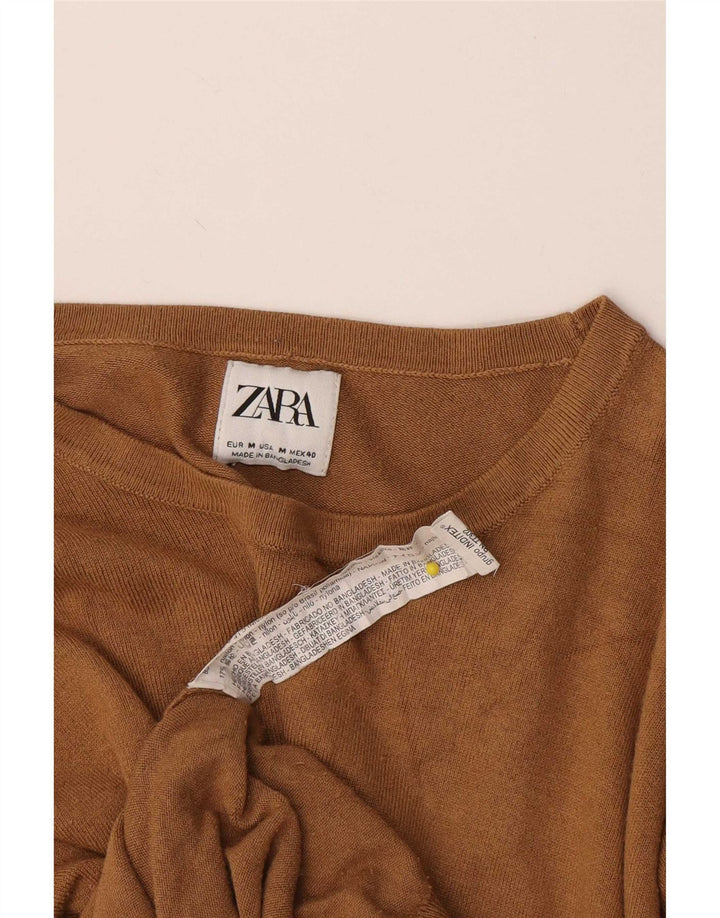 Maglione Zara da uomo con scollo a barca in viscosa beige medio