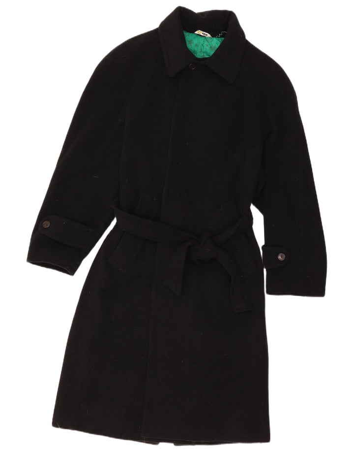 POP 84 Herrenmantel UK 36 Small Schwarze Wolle