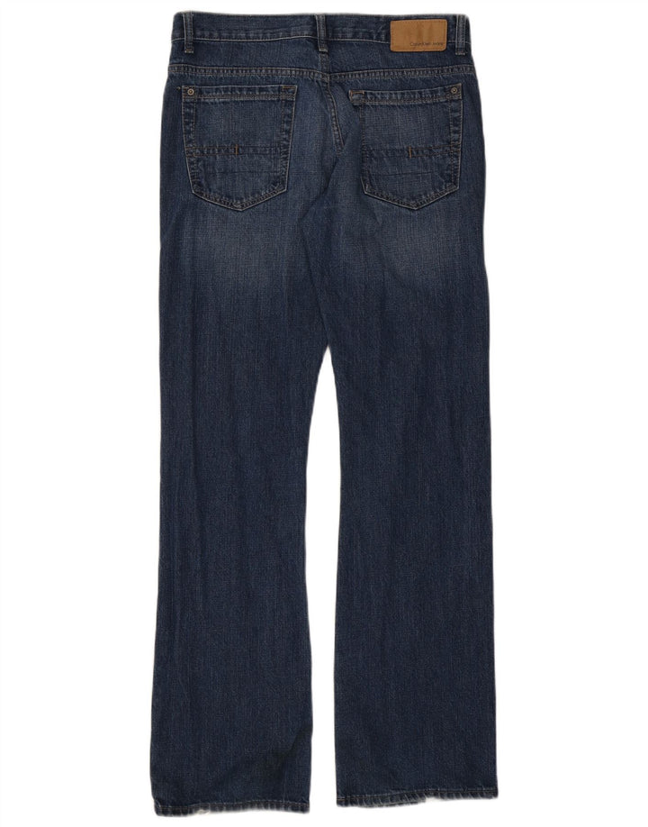 Calvin Klein Mens Bootcut Jeans W31 L32 Blue Cotton