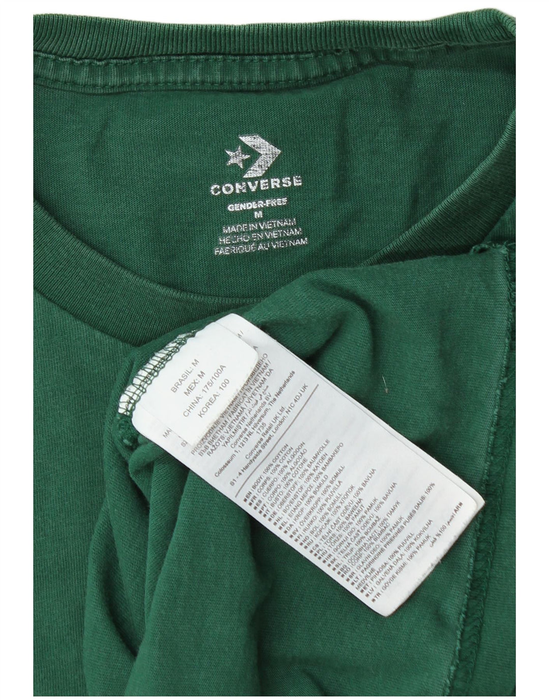 T-shirt da uomo Converse Top in cotone verde medio