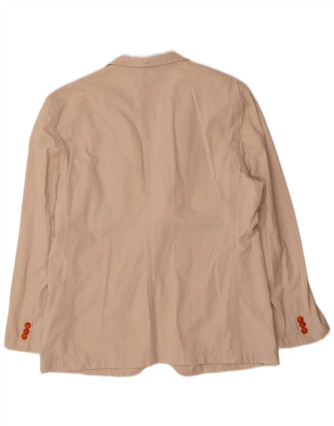 Vintage Herre 1 Knap Blazer Jakke EU 52 XL Beige Bomuld