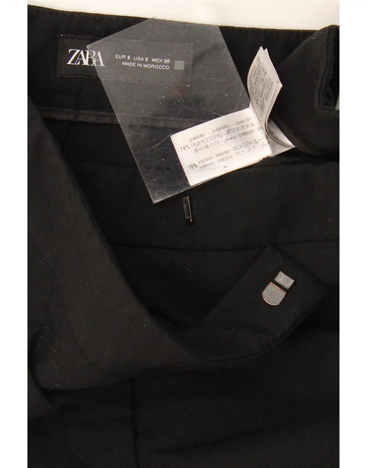Pantaloni da abito dritti da donna ZARA piccoli W27 L33 poliestere nero