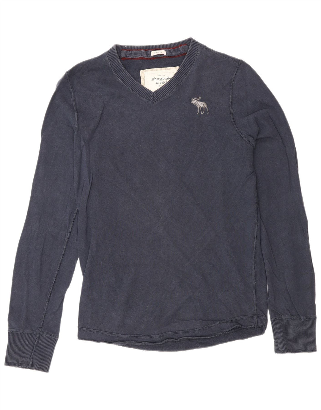 Abercrombie & Fitch Herre Top Langærmet Medium Navy Blue Classic