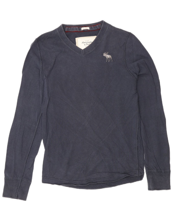 Abercrombie & Fitch Herre Top Langærmet Medium Navy Blue Classic