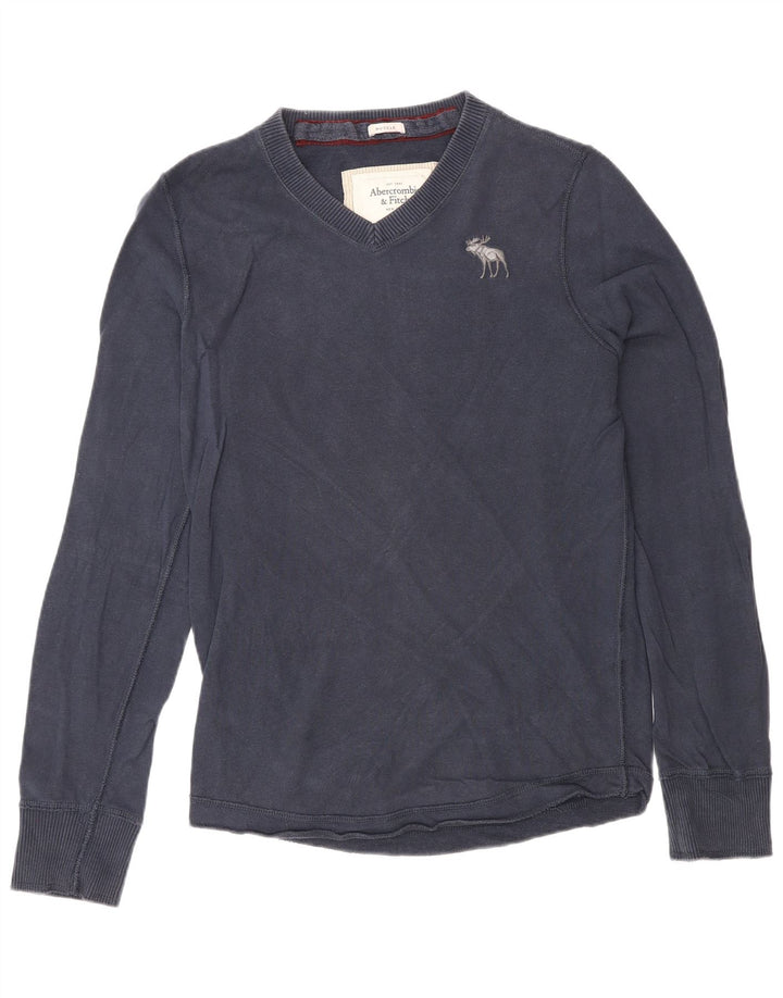 Abercrombie & Fitch Herre Top Langærmet Medium Navy Blue Classic