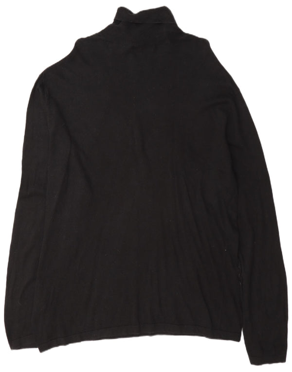 Nautica Mens Roll Neck Jumper Sweater 2XL Black Cotton