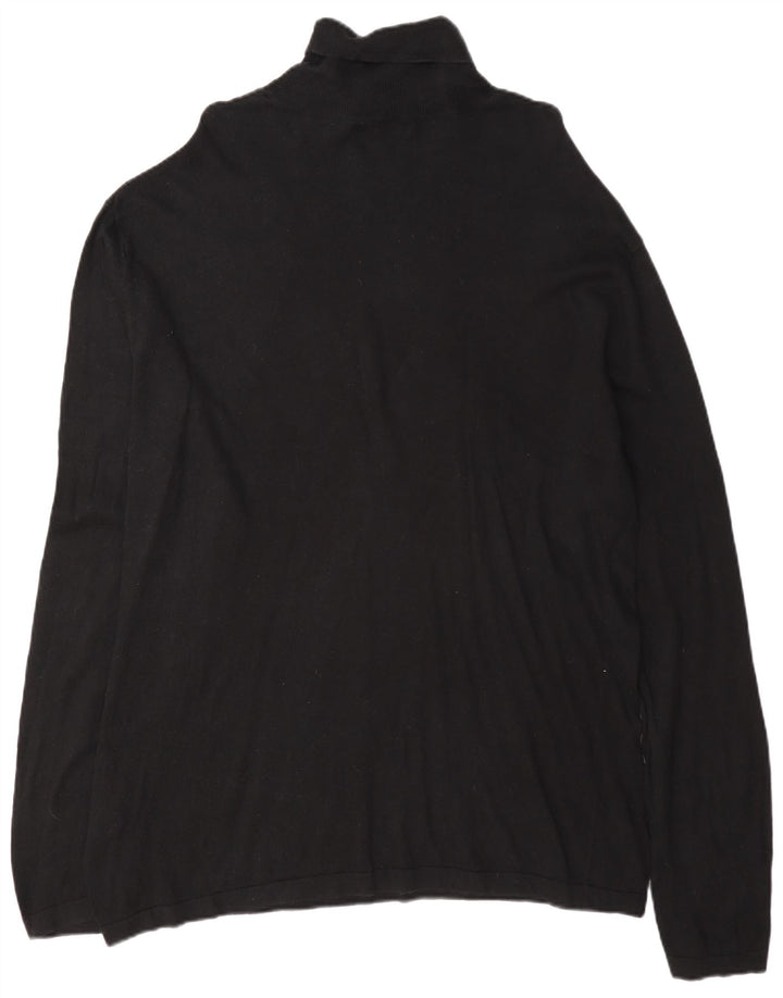 Nautica Mens Roll Neck Jumper Sweater 2XL Black Cotton
