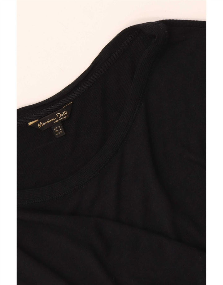 Massimo Dutti Damen Top 3/4 Ärmel UK 12 Medium Schwarz
