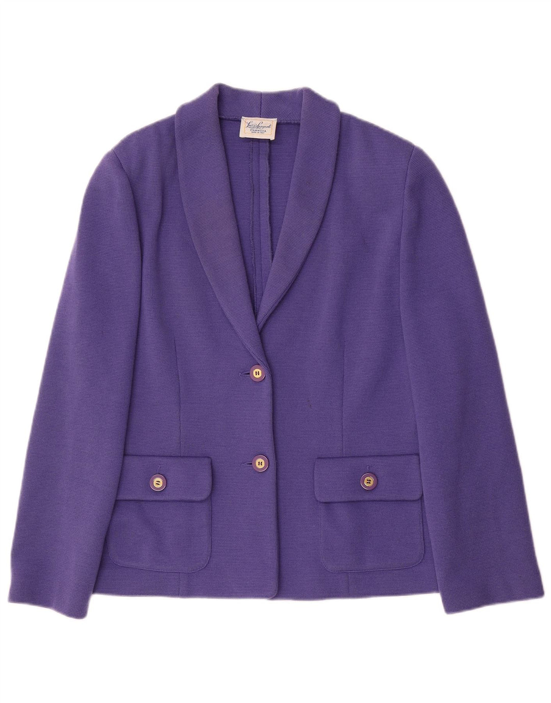 Luisa Spagnoli Womens Knit 2 Button Blazer Jacket UK 12 Medium Purple Wool