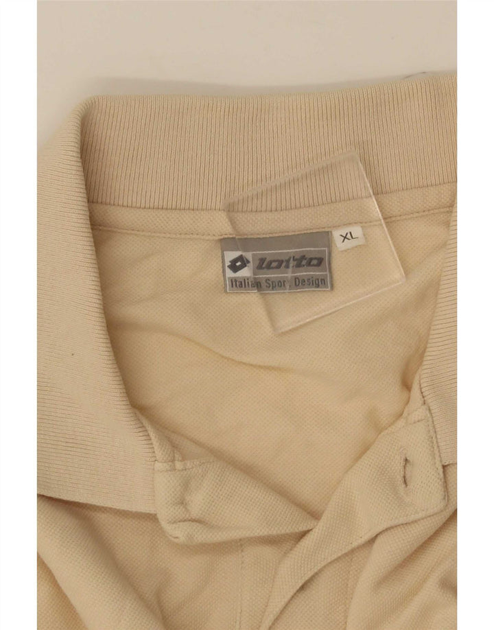 Lotto Mens Polo Shirt XL Beige Striped