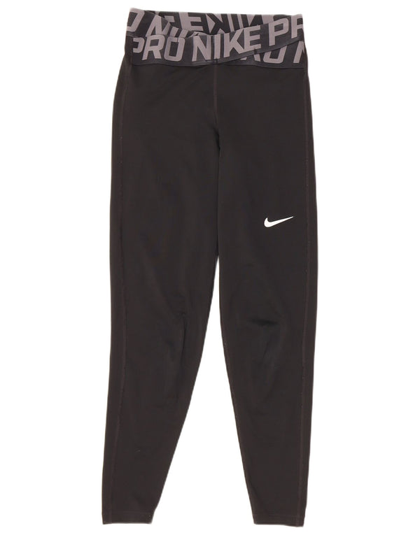Leggings Nike Dri Fit Graphic pentru femei UK 4 XS Poliester negru