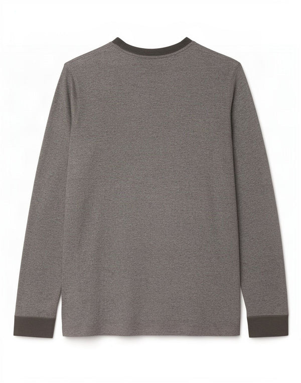 Hollister Haut à manches longues pour hommes, grand coton moucheté gris