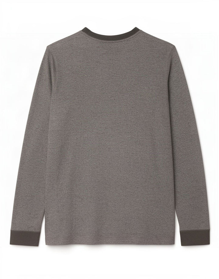 Hollister Mens Top Long Sleeve Large Grey Flecked Cotton