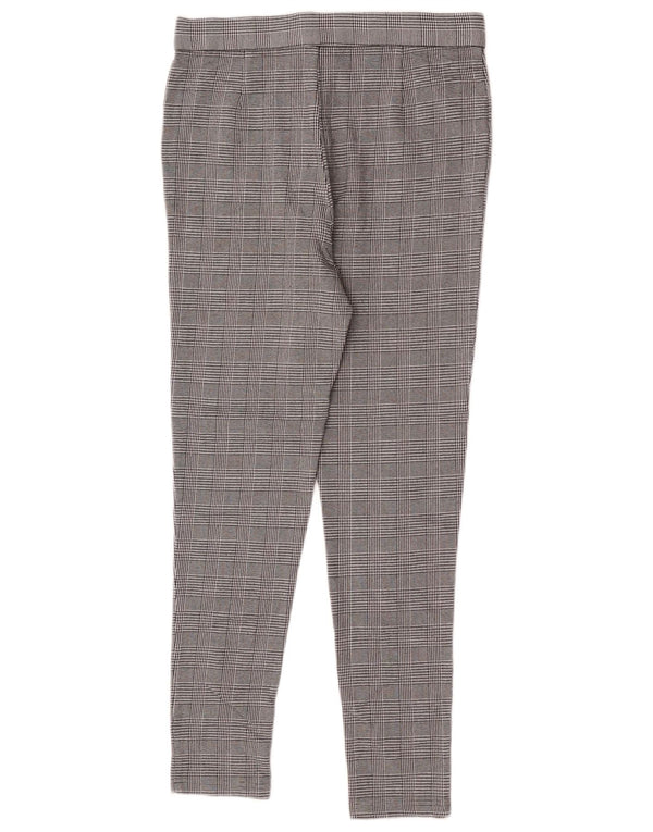 Zara Womens Slim Fit Chino Trousers Large W30 L26 Grey Plaid Viscose