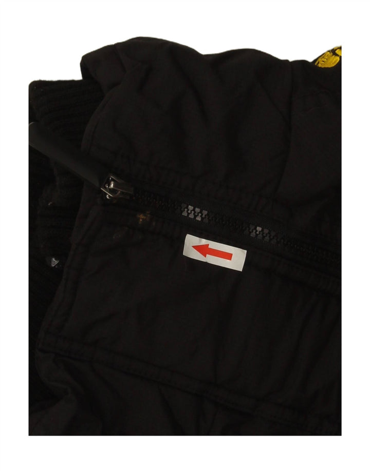 Superdry Womens Windbreaker Jacket UK 14 Medium Black Nylon