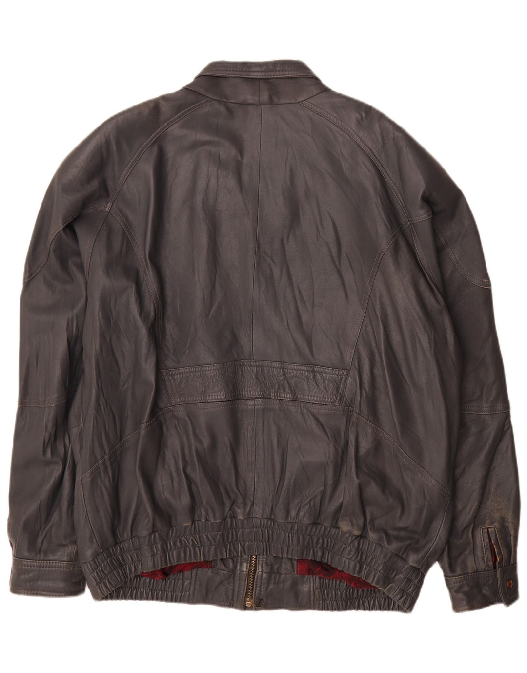Giacca in pelle vintage da uomo IT 60 4XL Grigia