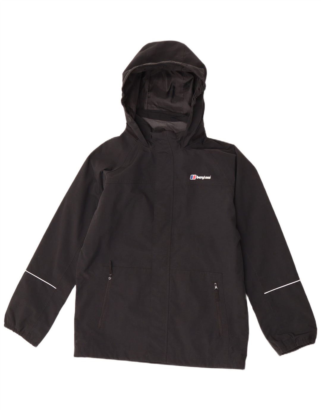 Berghaus Boys Hooded Rain Jacket 12-13 Years Black Polyamide