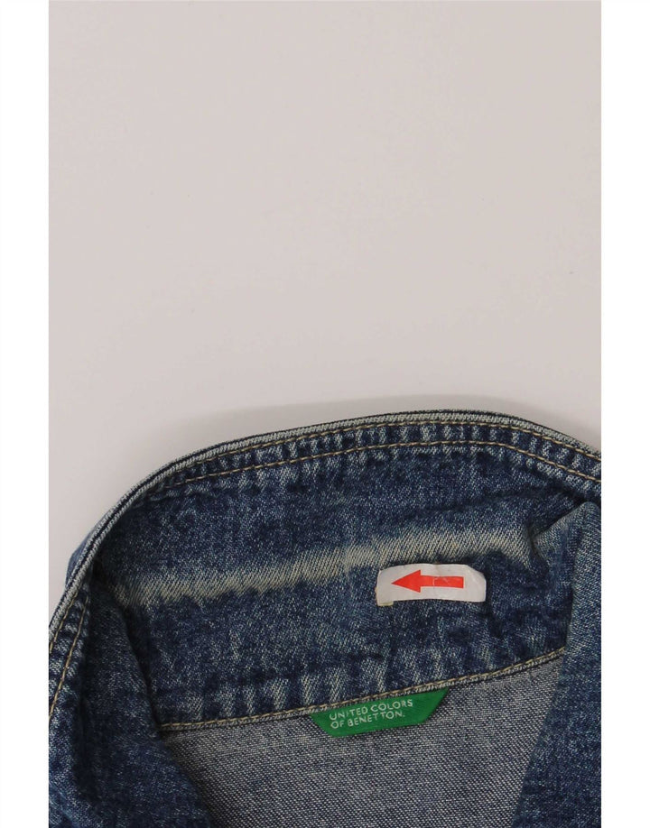 Benetton Womens Denim Jacket UK 10 Small Blue