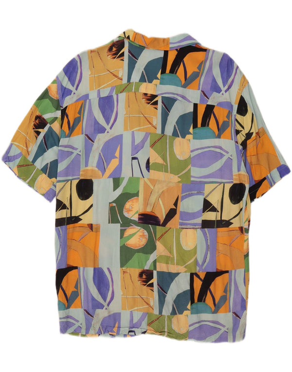 Maglia a maniche corte da uomo Pull & Bear Large in viscosa patchwork multicolore