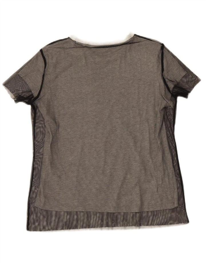 GUESS Womens Graphic T-Shirt Top UK 6 XS Grey Polyester