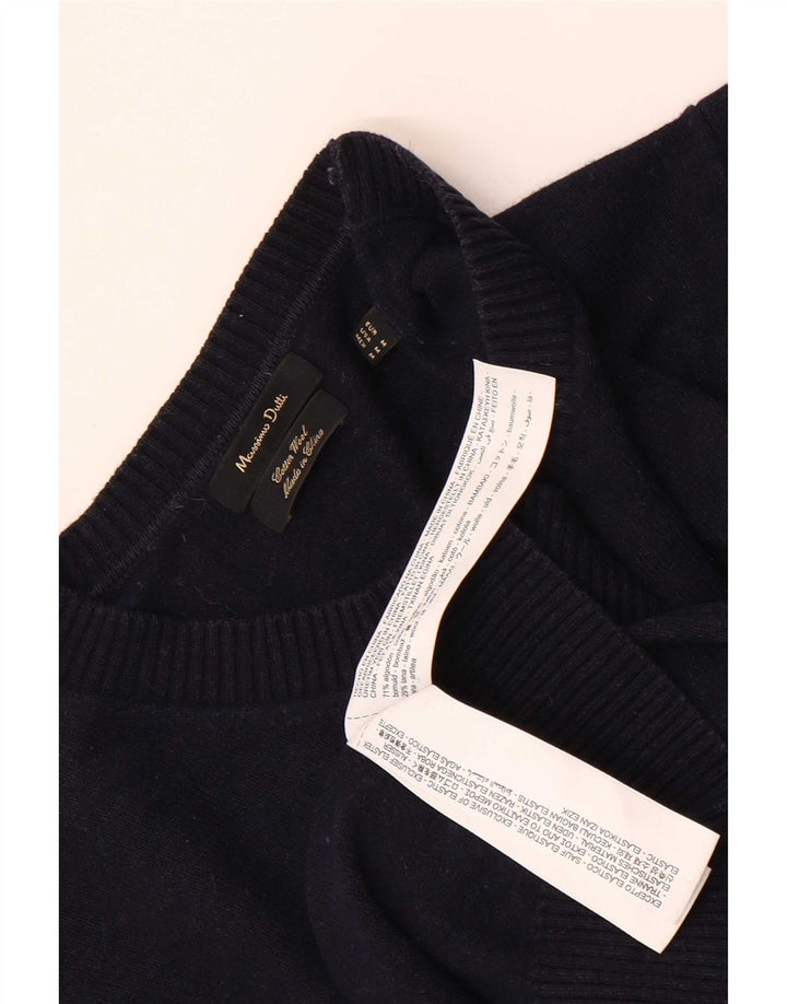 Massimo Dutti Herre Crew Neck sweater Medium Navyblå Bomuld