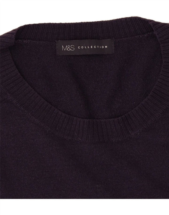MARKS & SPENCER Womens Boat Neck Jumper Sweater UK 14 Medium Purple Vintage Marks & Spencer and Second-Hand Marks & Spencer from Messina Hembry 