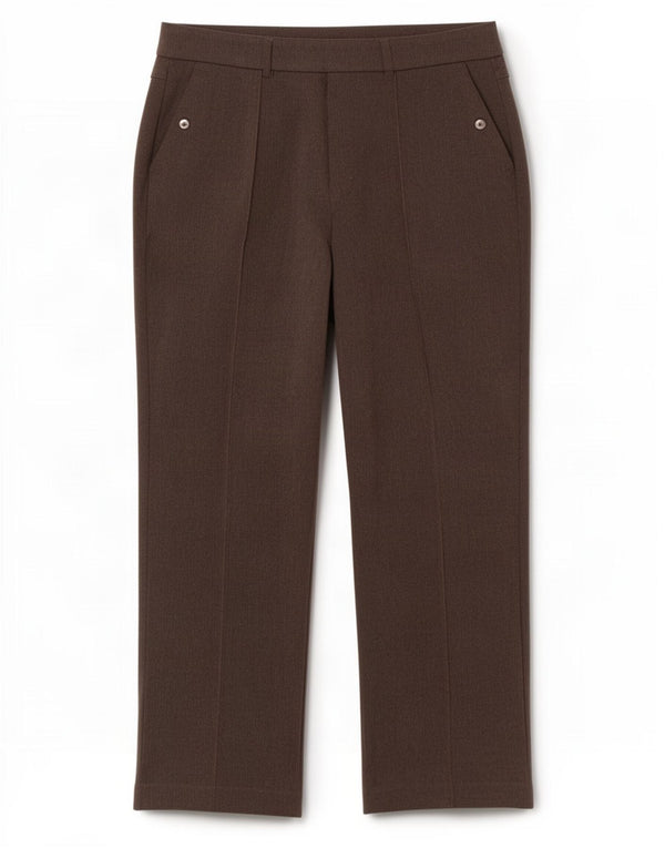 Marks & Spencer Womens Straight Chino Trousers UK 10 Small W28 L26 Brown
