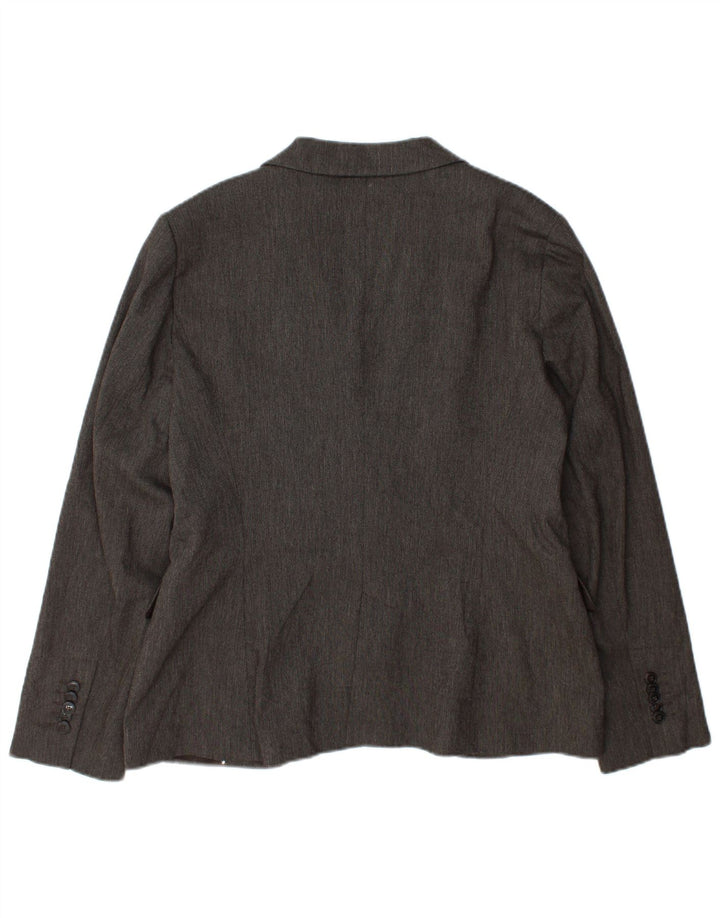 Zara Womens 1 Button Blazer Jacket UK 18 XL Grey Viscose