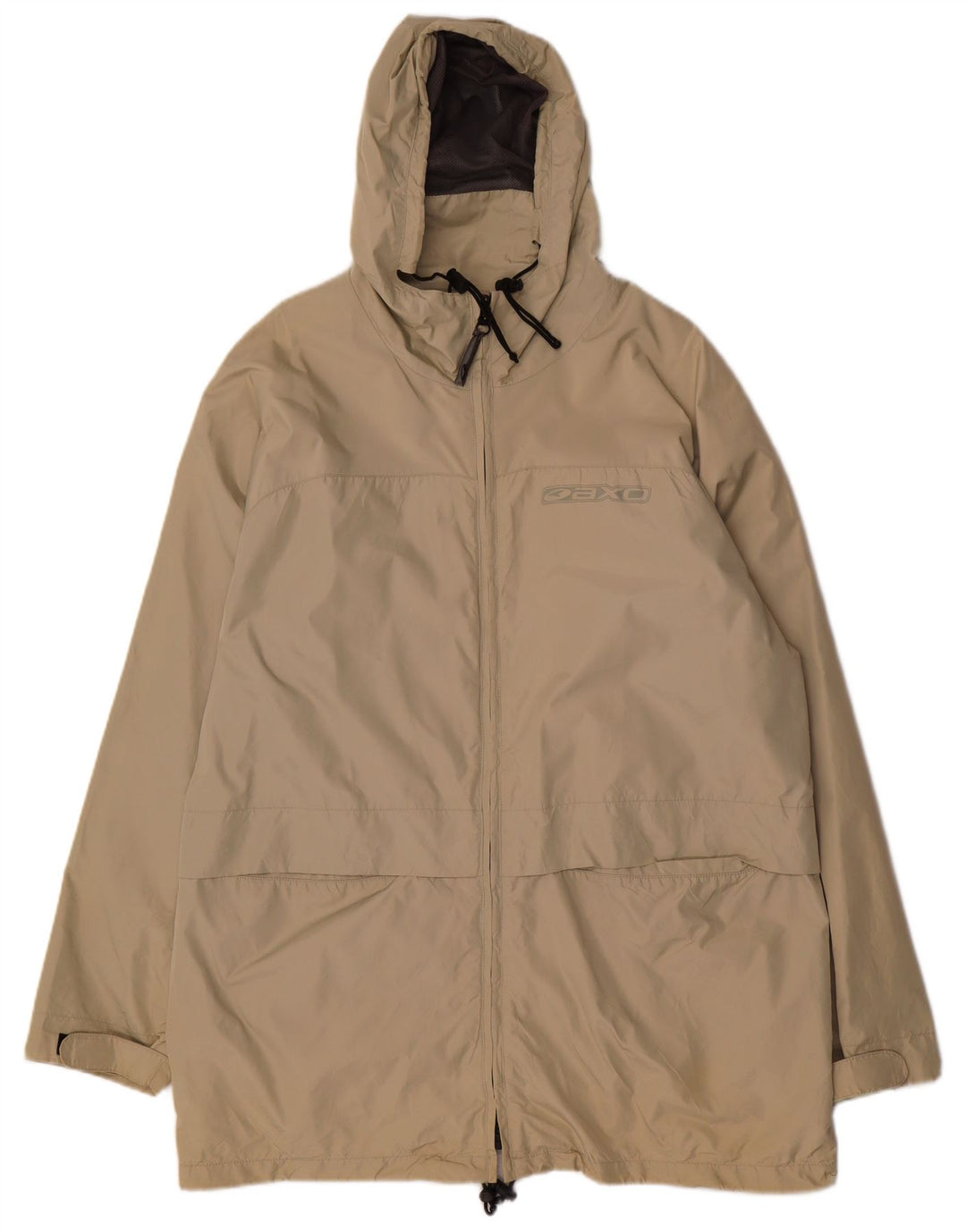 AXO Mens Hooded Windbreaker Coat UK 40 Large Beige Polyamide