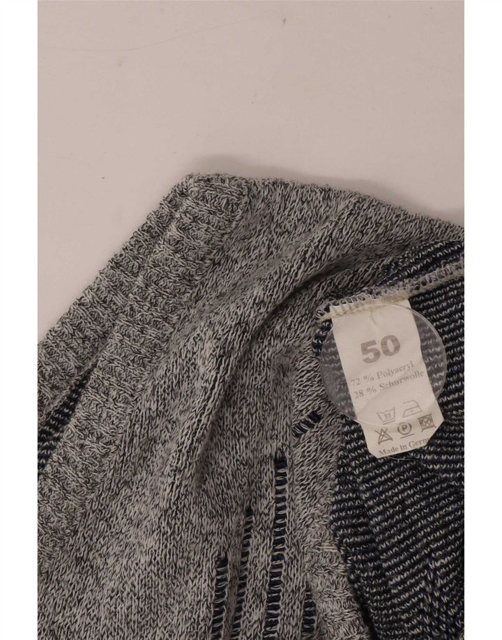 Vintage ανδρικό γιλέκο Tank Top EU 50 Medium Grey Geometric Polyacrylic