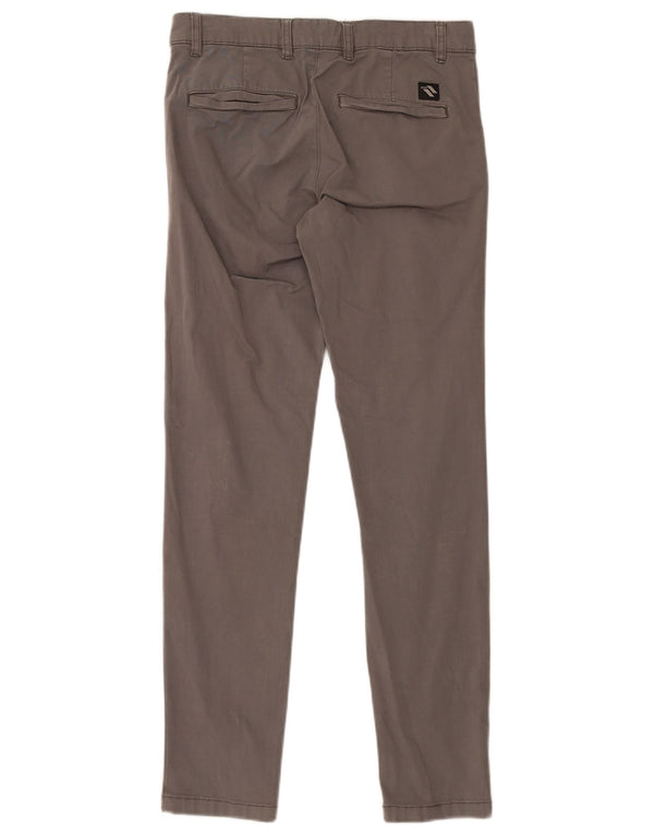 Zara Mens Slim Chino Pantalones EU 38 Small W30 L30 Gris Algodón