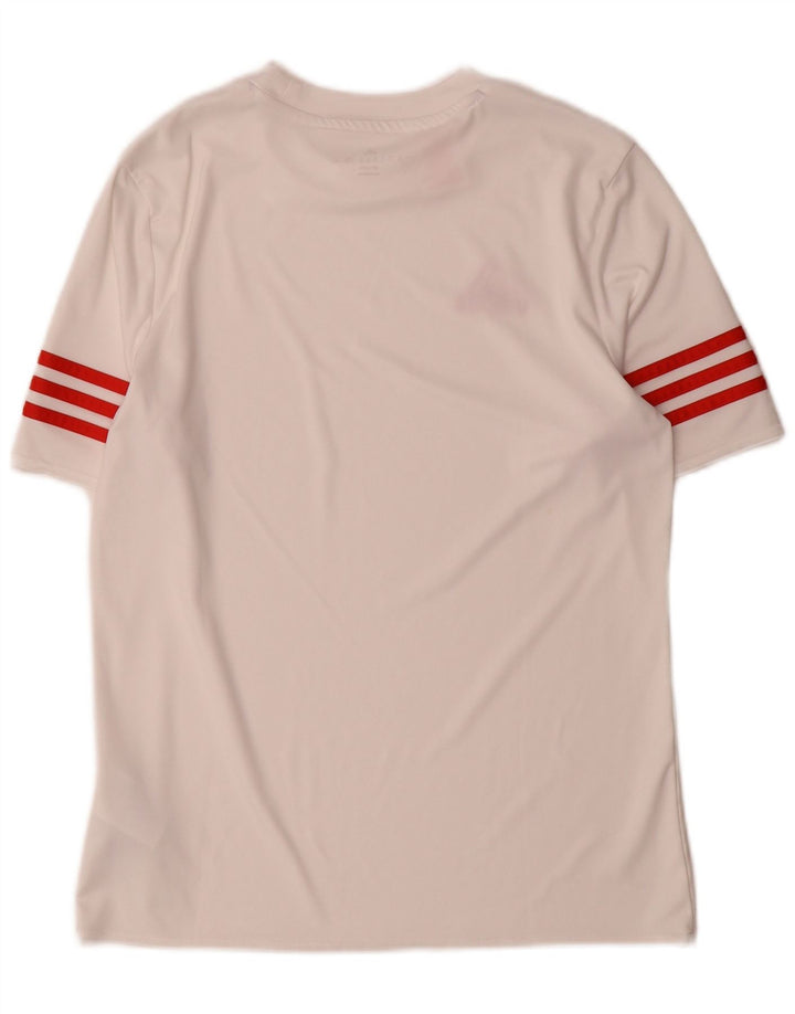 Adidas Boys Climalite T-Shirt Top 13-14 Years XL White Polyester