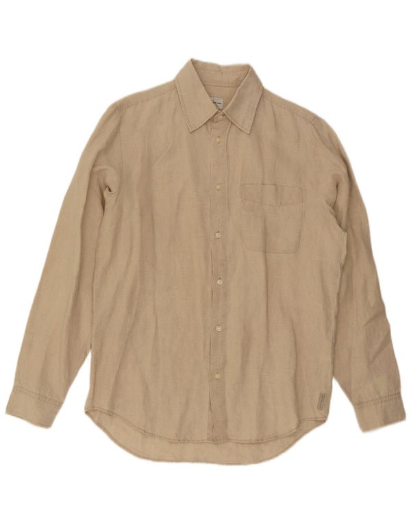 Camisa Calvin Klein Jeans para hombre Lino beige medio