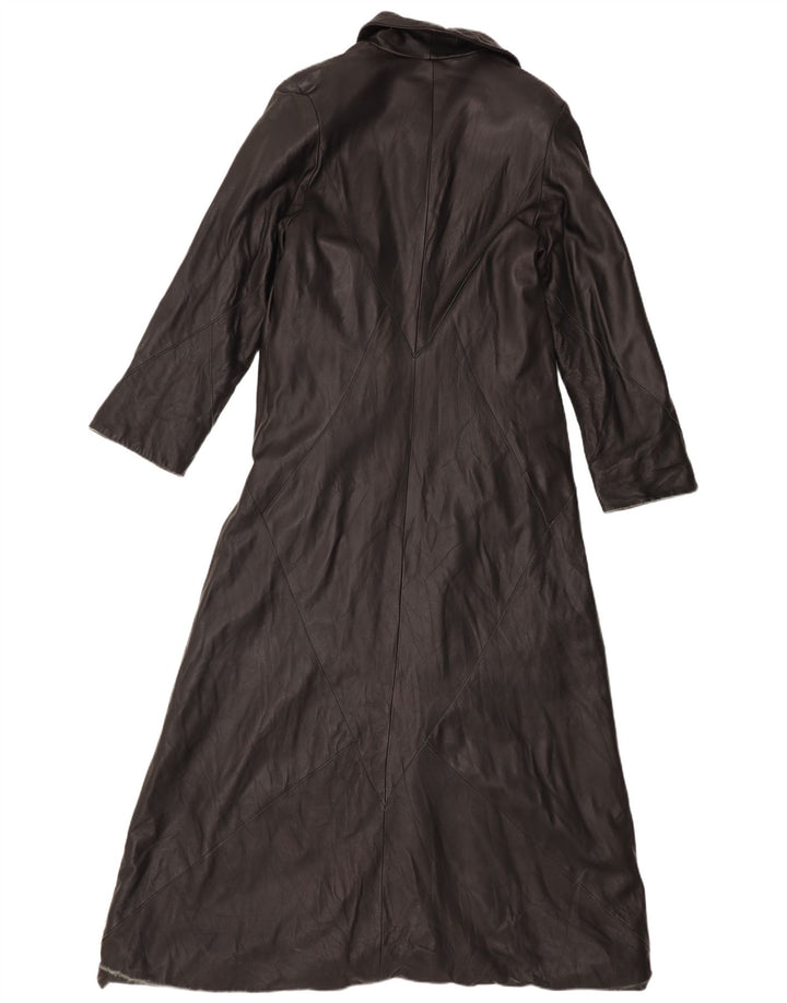Vintage Womens Leather Coat IT 46 Large Black Leather