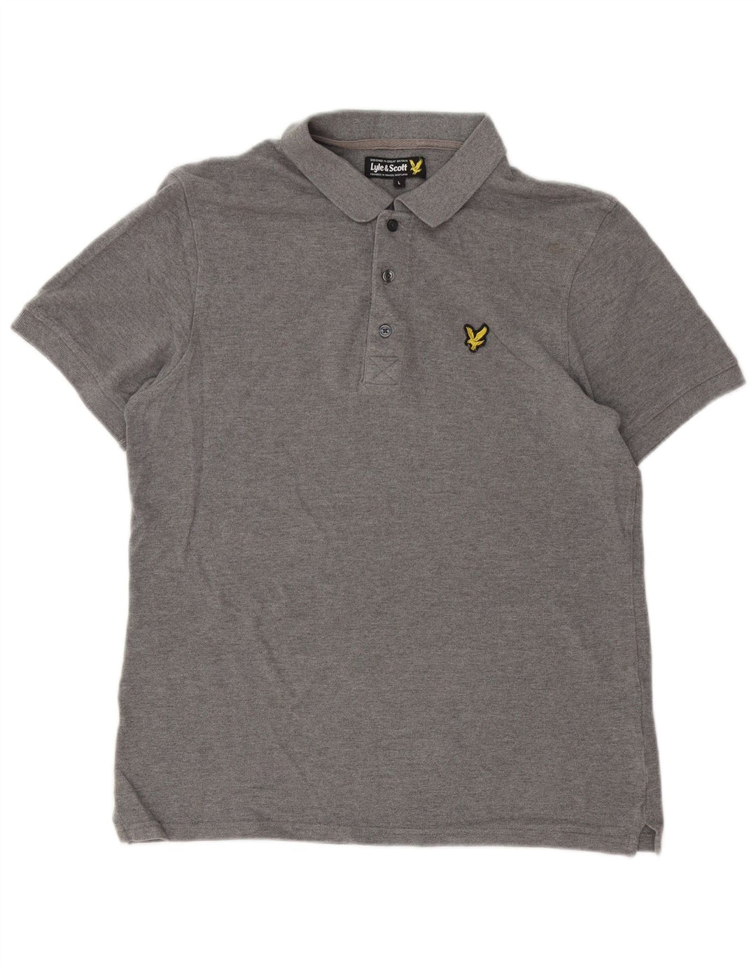 Lyle & Scott Mens Polo Shirt Large Grey Cotton