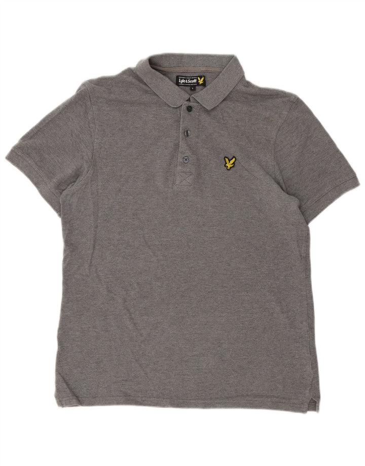 Lyle & Scott Mens Polo Shirt Large Grey Cotton