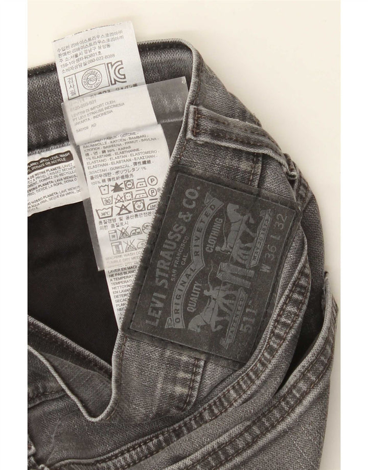 Мужские джинсы Levi's 511 Slim W36 L32 Серые хлопковые
