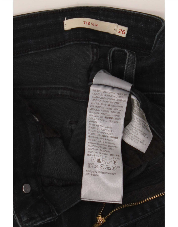 Levi's Womens 712 Slim Jeans W26 L27 Navy Blue Cotton