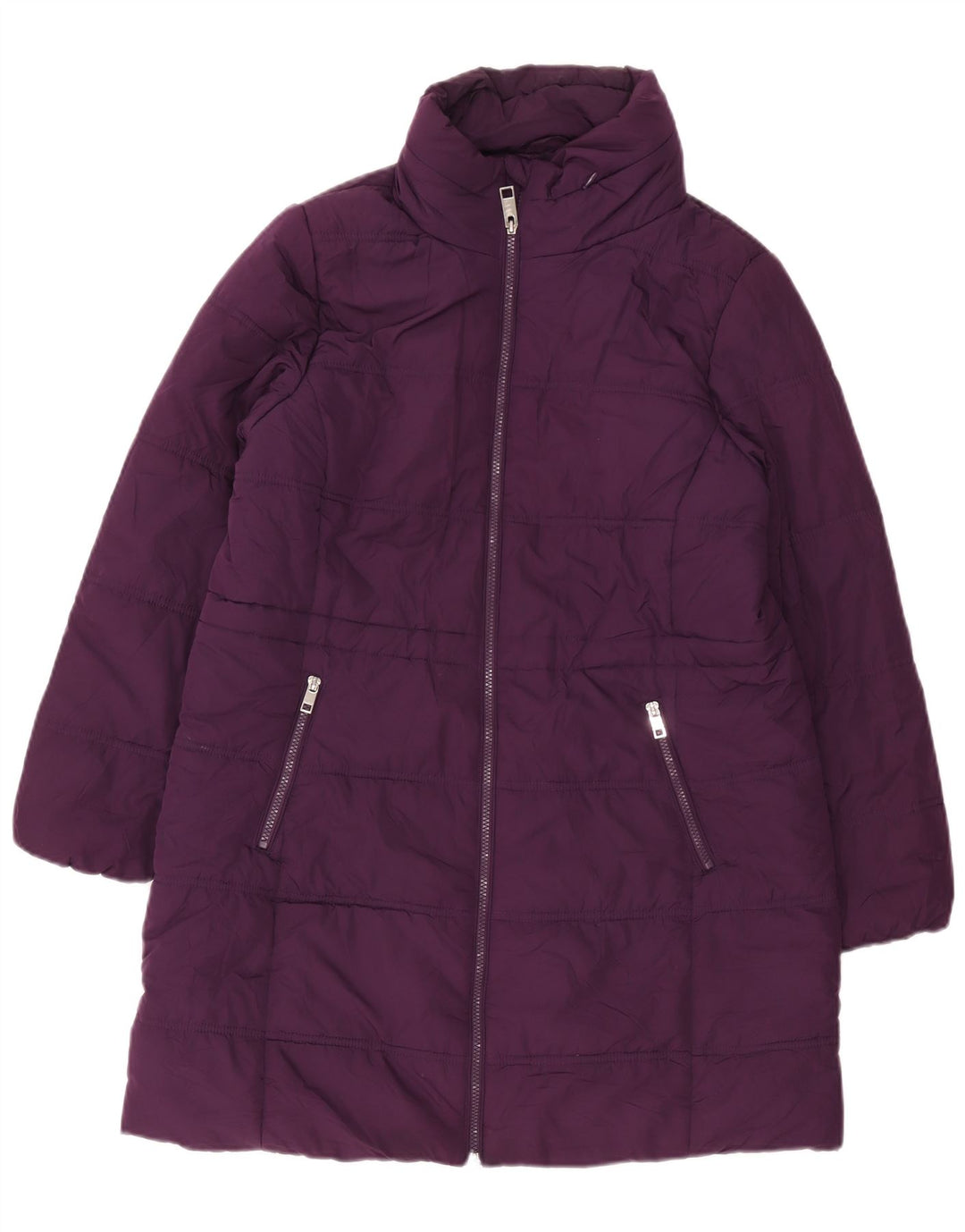 Marks & Spencer Womens Hooded Padded Coat UK 16 Large  Purple Polyester