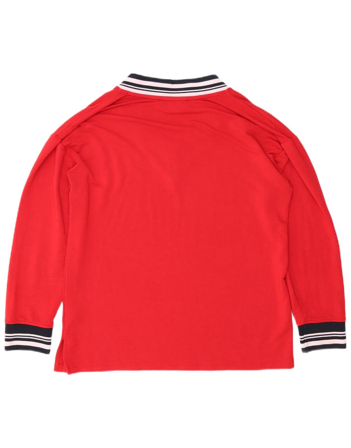 TOMMY HILFIGER Dametop Langærmet UK 14 Medium Rød Viscose