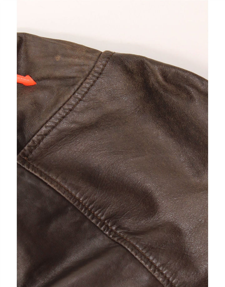 Giubbotto bomber da uomo in pelle On Spirit IT 48 in pelle marrone medio
