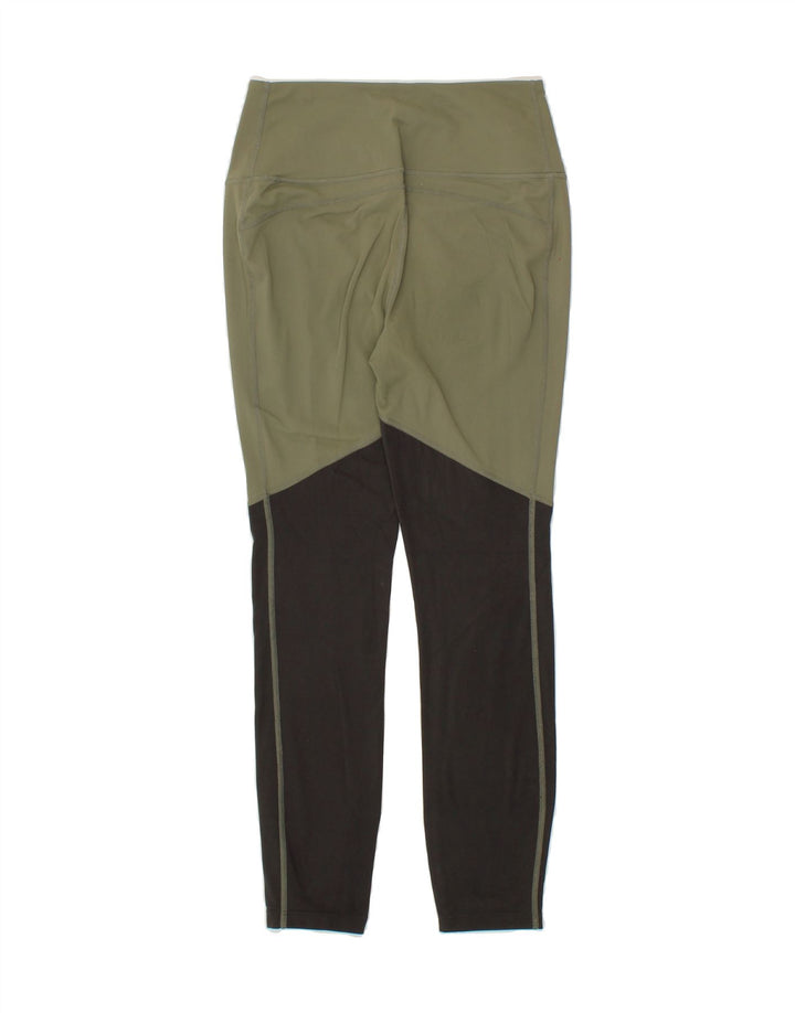 EDDIE BAUER Womens Leggings UK 8 Small  Khaki Colourblock Nylon Vintage Eddie Bauer and Second-Hand Eddie Bauer from Messina Hembry 