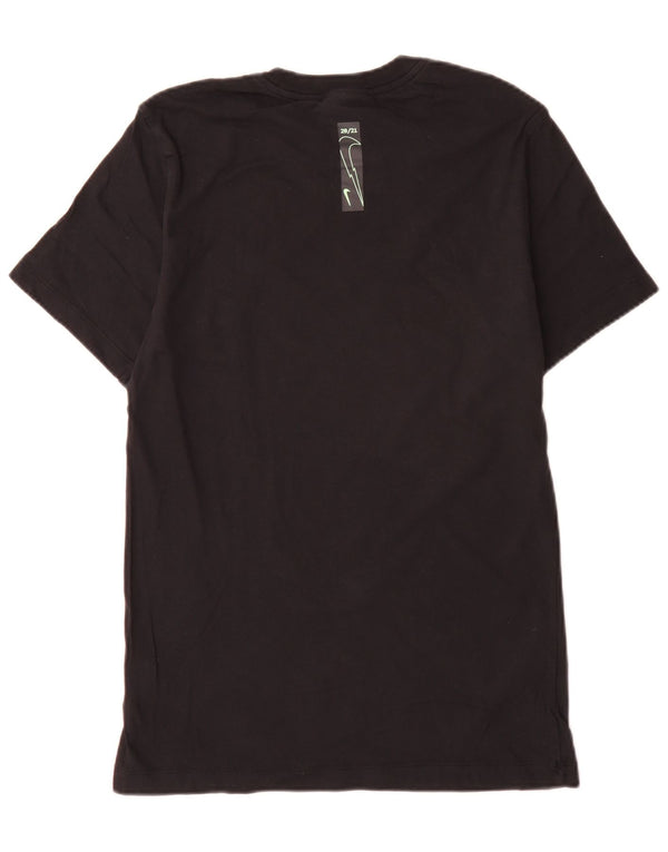 Nike Camiseta gráfica de ajuste estándar para hombre, talla pequeña, algodón negro