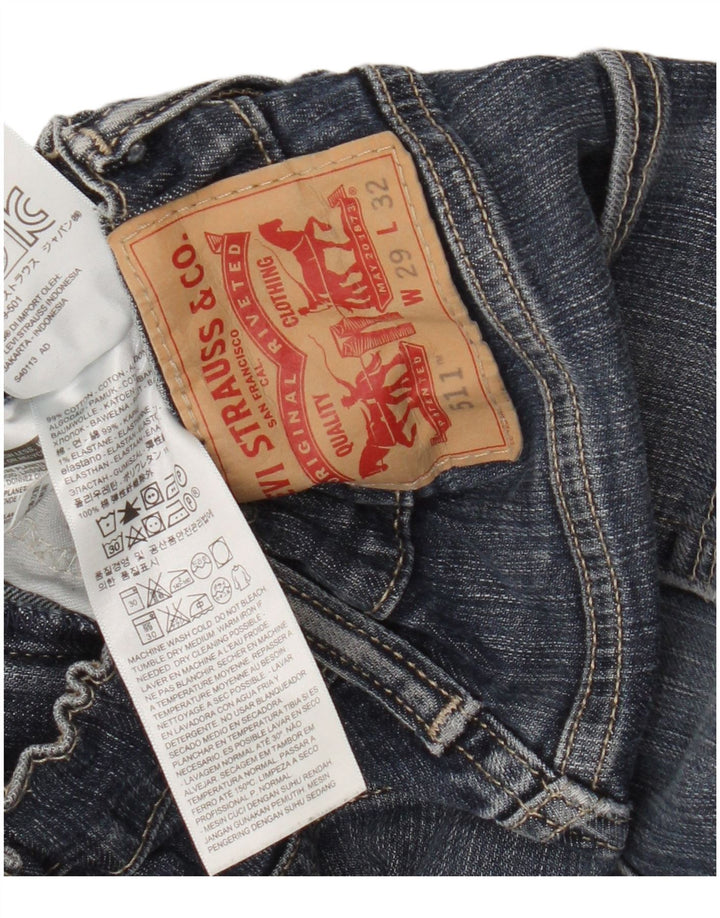 Levi's Herre 511 Distressed Slim Jeans W29 L29 Blå Bomuld