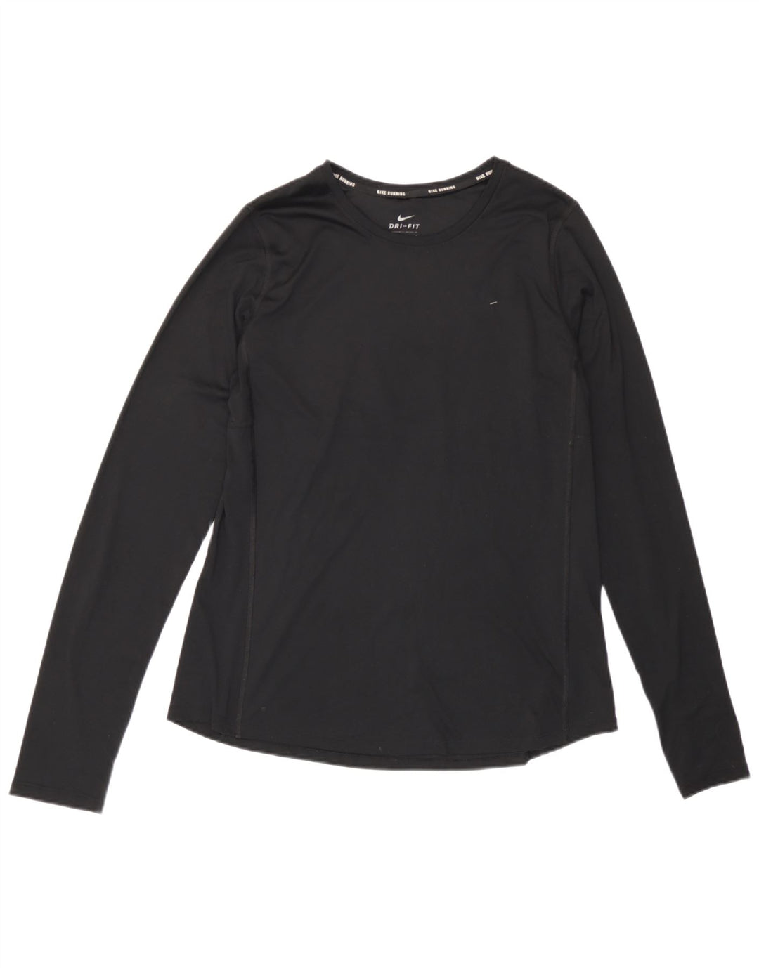 Nike Womens Dri Fit Top Long Sleeve UK 14 Large Black Polyester