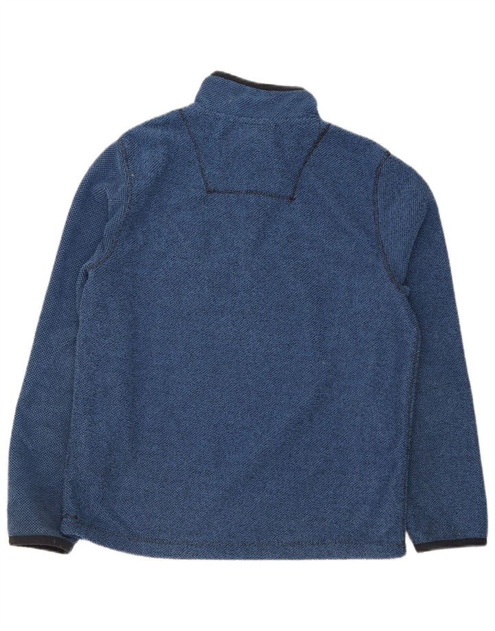 Weird Fish Mens Zip Neck Fleece Jumper Grande Poliéster Azul
