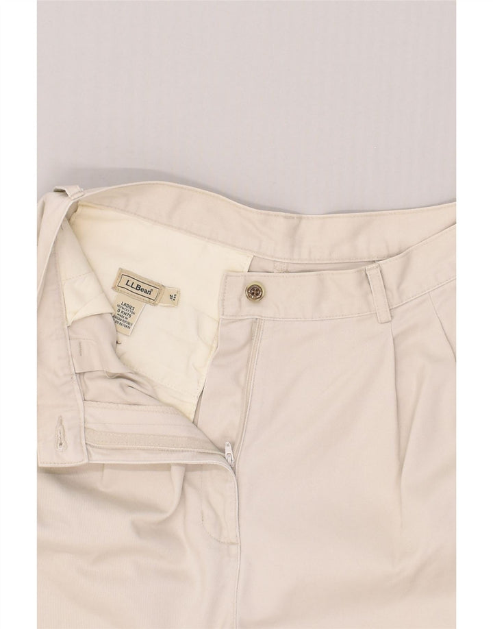 L.L.BEAN Womens High Waist Chino Trousers US 12 Large W30 L30 Off White | Vintage L.L.Bean | Thrift | Second-Hand L.L.Bean | Used Clothing | Messina Hembry 